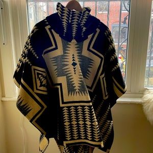 Pendleton wool poncho/ Anthropologie